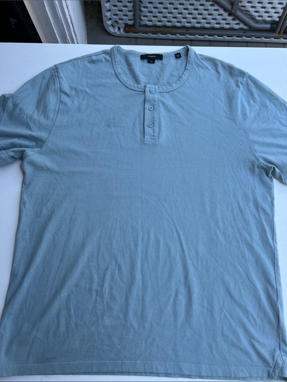 Vince Men's Blue Henley Shirt